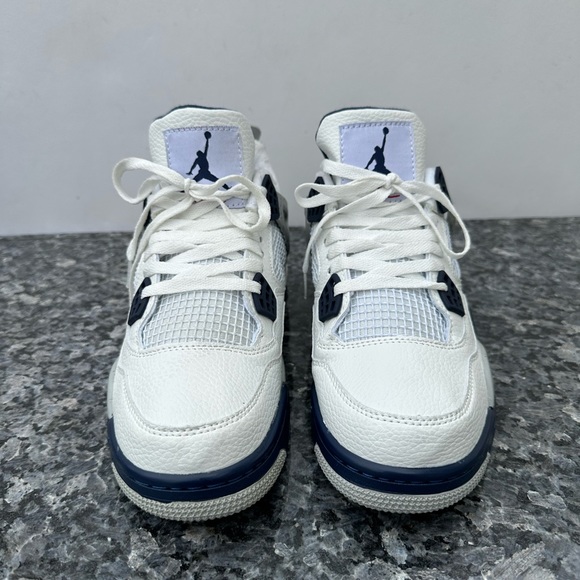 Nike Air Jordan 4 Retro White/Midnight Navy Blue DH6927-140 Men's Size 10. - Picture 3 of 12